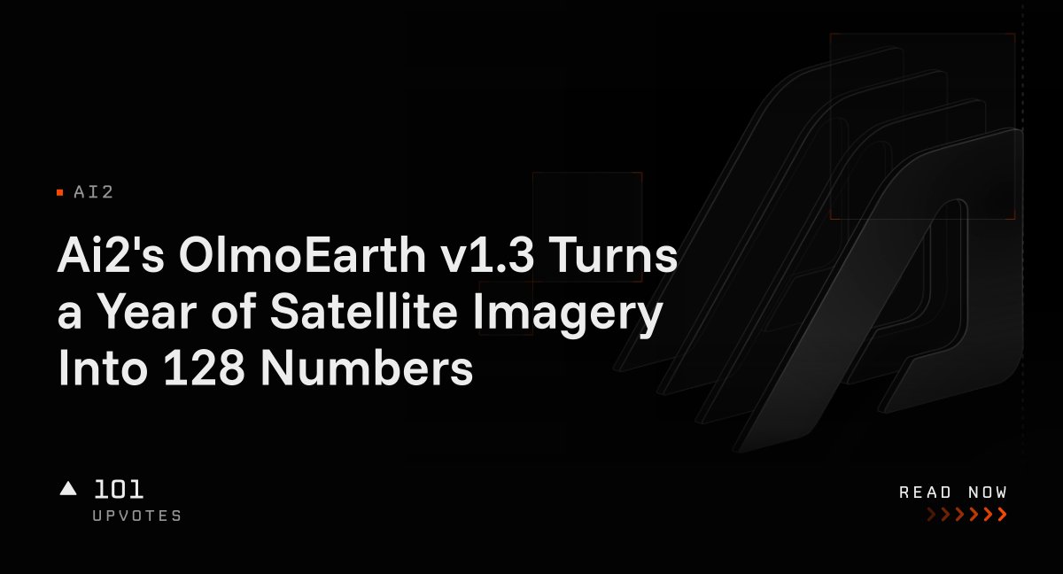 Ai2's OlmoEarth v1.3 Turns a Year of Satellite Imagery Into 128 Numbers