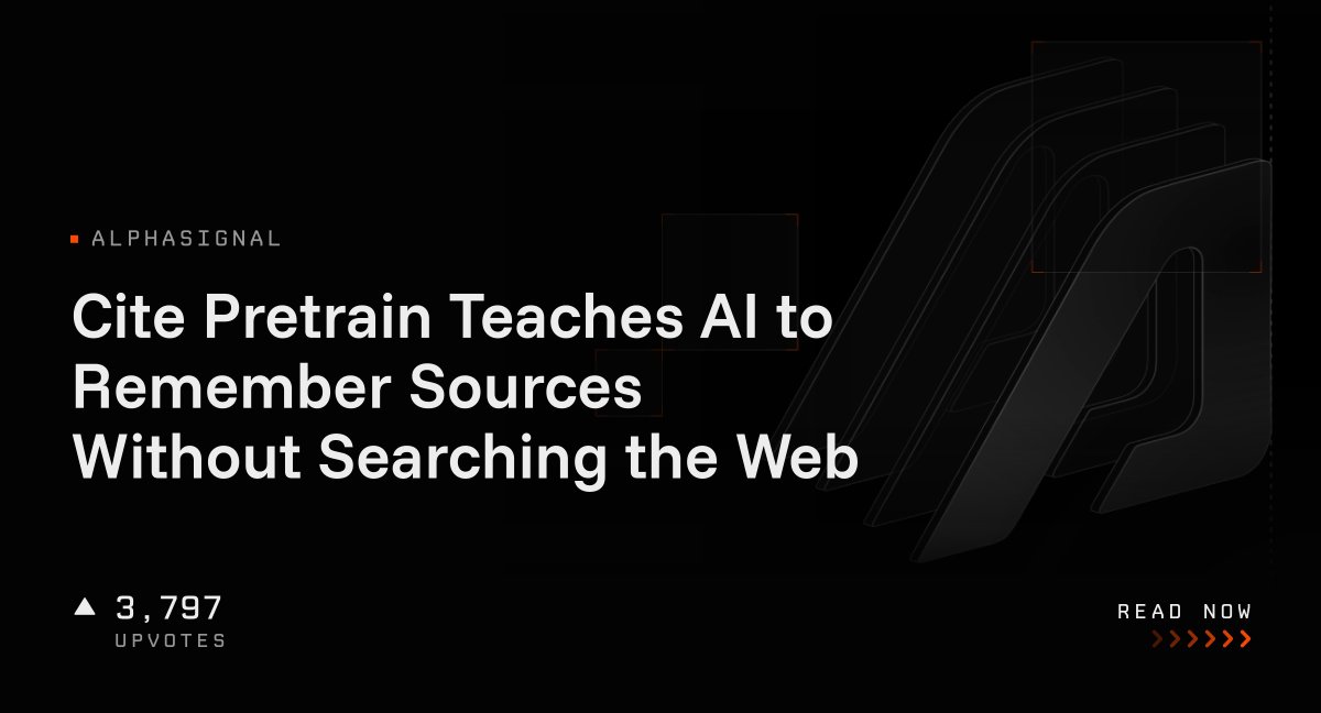 Cite Pretrain Teaches AI to Remember Sources Without Searching the Web