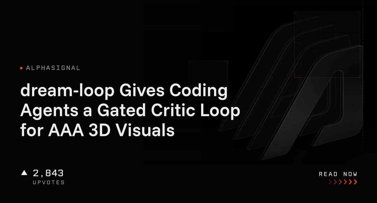 dream-loop Gives Coding Agents a Gated Critic Loop for AAA 3D Visuals