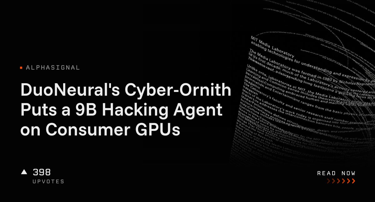 DuoNeural's Cyber-Ornith Puts a 9B Hacking Agent on Consumer GPUs