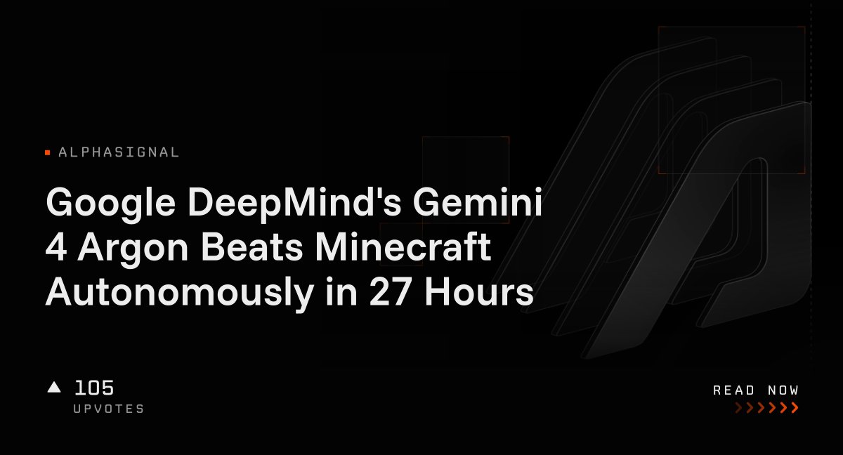 Gemini 4 Argon 代理自主击败《我的世界》末影龙