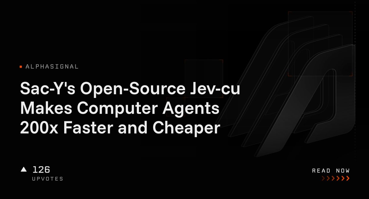 Sac-Y's Open-Source Jev-cu Makes Computer Agents 200x Faster and Cheaper