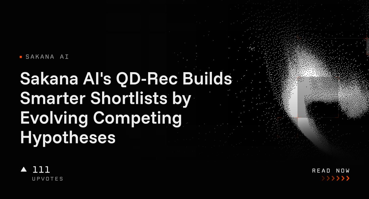 Sakana AI's QD-Rec Builds Smarter Shortlists by Evolving Competing Hypotheses