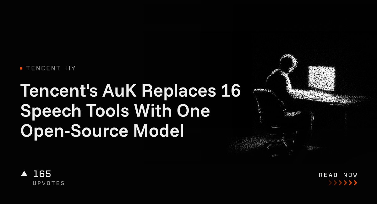 Tencent's AuK Replaces 16 Speech Tools With One Open-Source Model