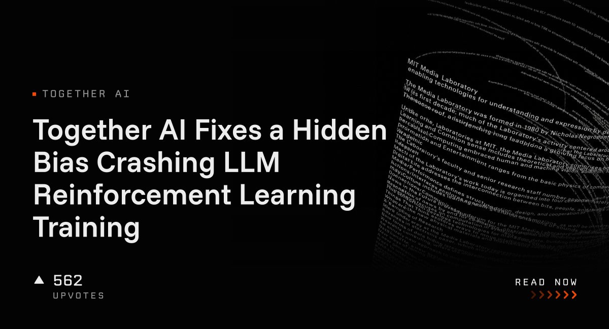 Together AI Fixes a Hidden Bias Crashing LLM Reinforcement Learning Training